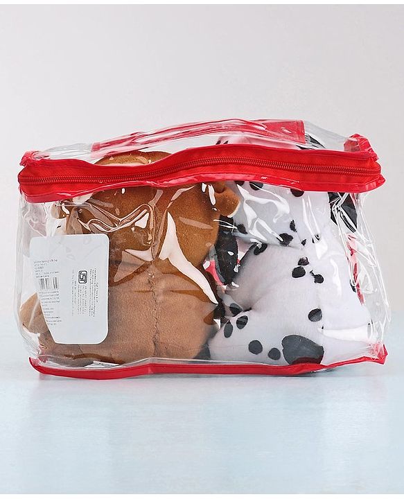 Babyhug Dog Soft Toy Pack of 2 Black Brown - Height 15 cm