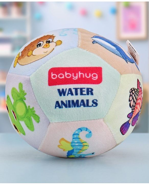 Babyhug Water Animals Themed Soft Ball Multicolor - Height 13 cm