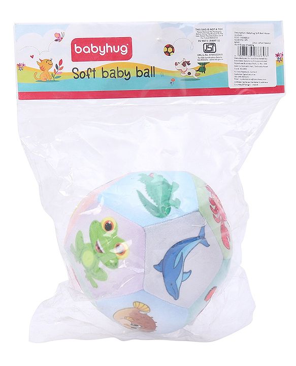 Babyhug Water Animals Themed Soft Ball Multicolor - Height 13 cm