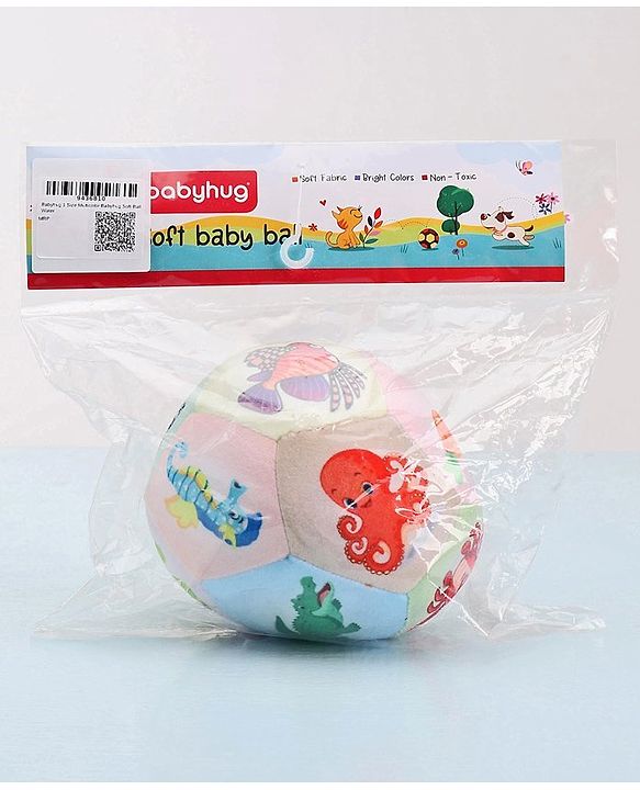 Babyhug Water Animals Themed Soft Ball Multicolor - Height 13 cm