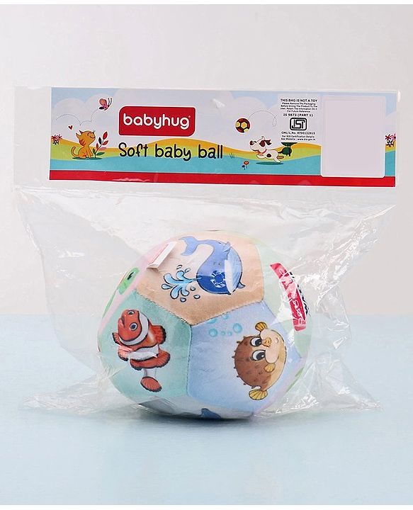 Babyhug Water Animals Themed Soft Ball Multicolor - Height 13 cm