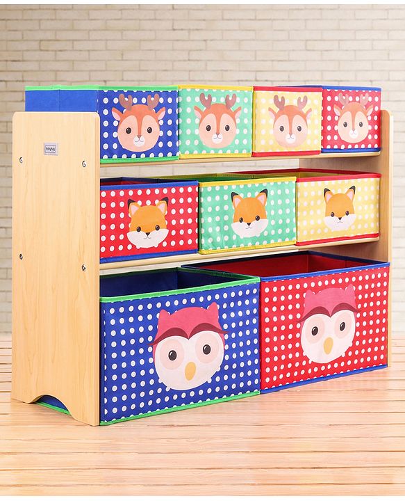 Babyhug 9 Bins Storage Organizer Animal Print - Multicolor