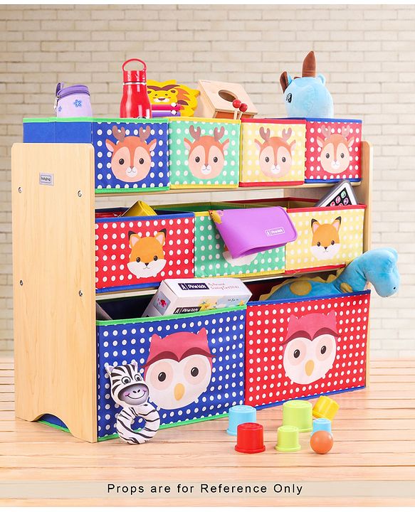 Babyhug 9 Bins Storage Organizer Animal Print - Multicolor