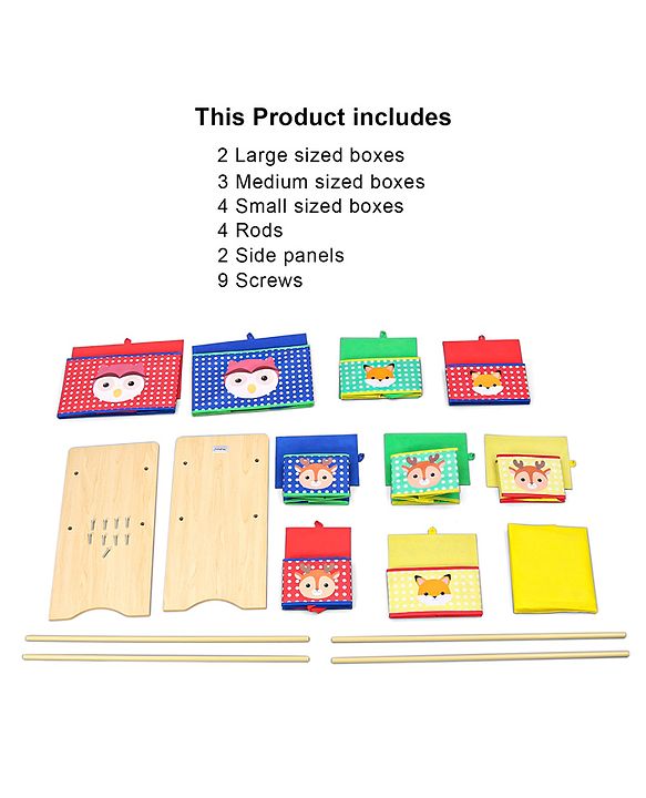 Babyhug 9 Bins Storage Organizer Animal Print - Multicolor