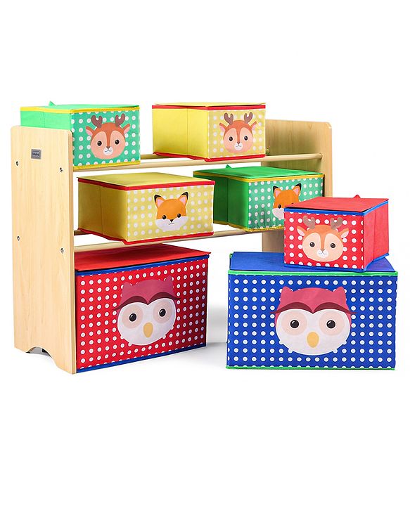 Babyhug 9 Bins Storage Organizer Animal Print - Multicolor