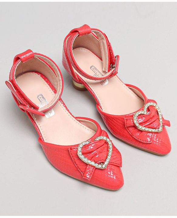 Cute Walk by Babyhug Stone Studded Sandals - Red
