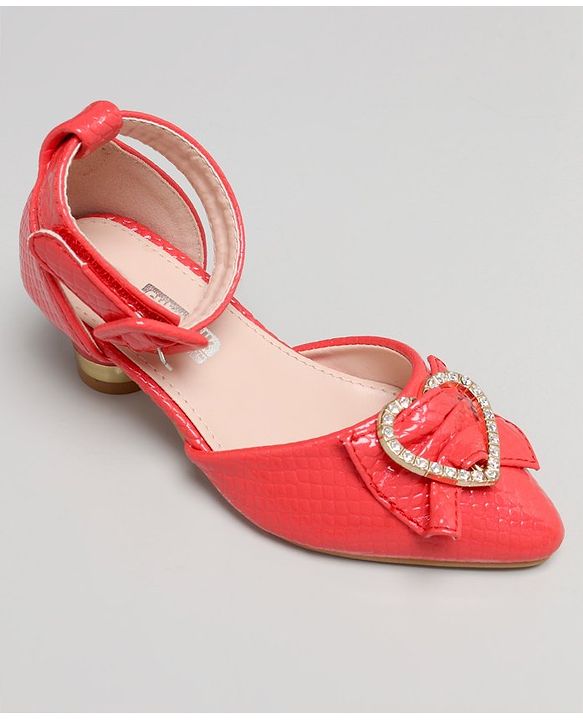Cute Walk by Babyhug Stone Studded Sandals - Red