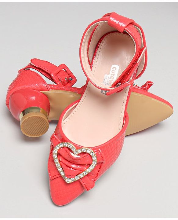 Cute Walk by Babyhug Stone Studded Sandals - Red
