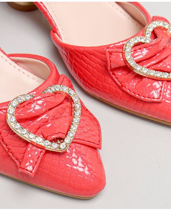 Cute Walk by Babyhug Stone Studded Sandals - Red