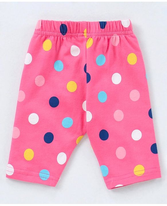 Babyhug Three Fourth Leggings Pack of 2 - Pink Navy Blue