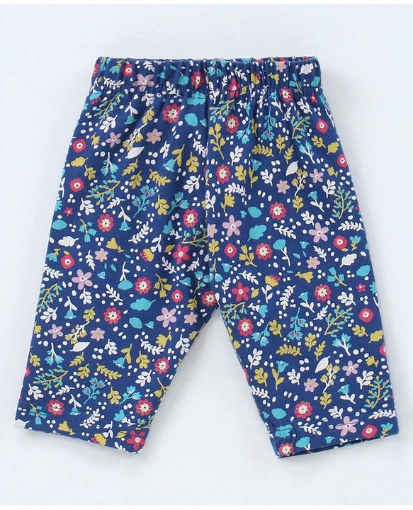 Babyhug Three Fourth Leggings Pack of 2 - Pink Navy Blue