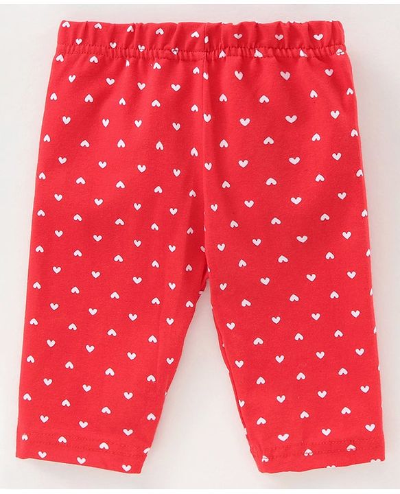 Babyhug Three Fourth Leggings Pack of 2 - Red Navy