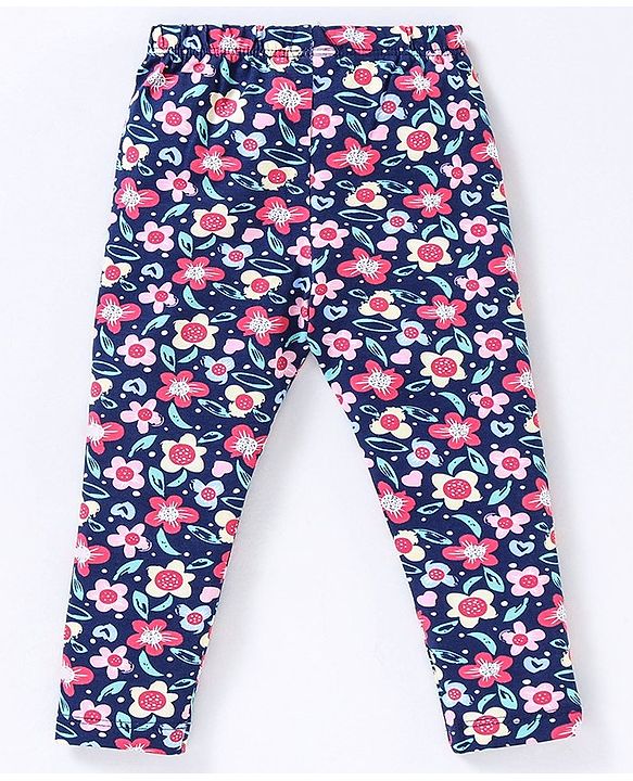 Babyhug Full Length Printed Leggings - Blue