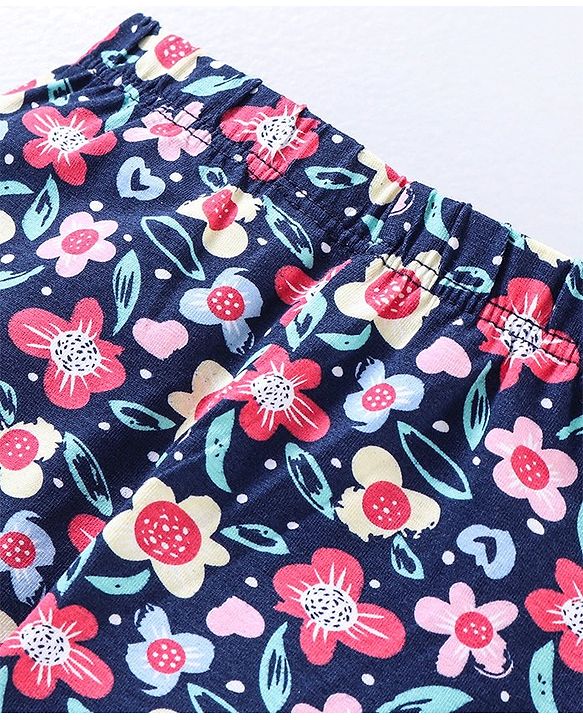 Babyhug Full Length Printed Leggings - Blue