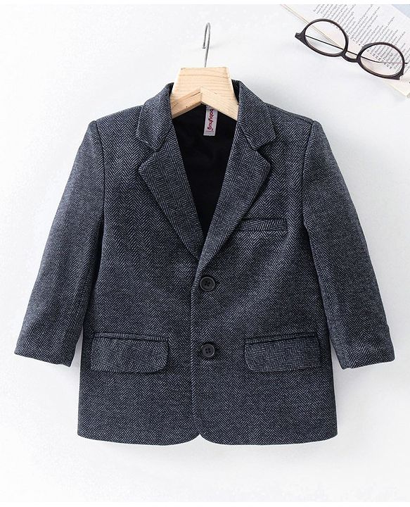 Babyhug Full Sleeves Blazer - Black