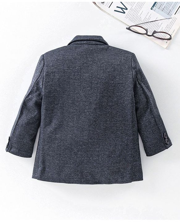 Babyhug Full Sleeves Blazer - Black