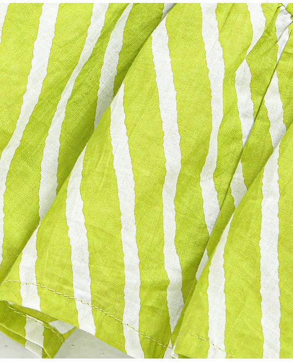 Pine Kids Sleeveless Printed Ethnic Dress with Hairband - Lime Punch