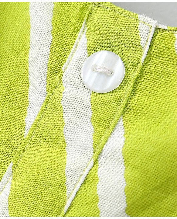 Pine Kids Sleeveless Printed Ethnic Dress with Hairband - Lime Punch
