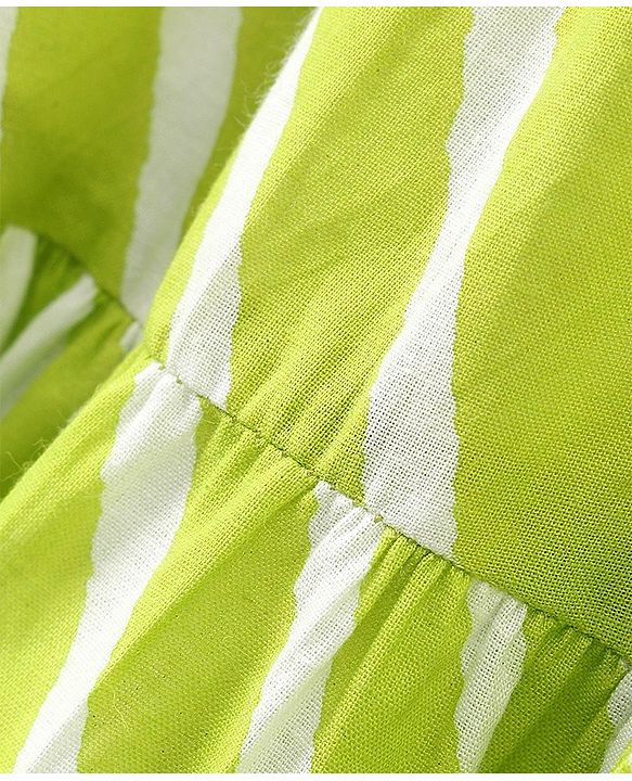 Pine Kids Sleeveless Printed Ethnic Dress with Hairband - Lime Punch