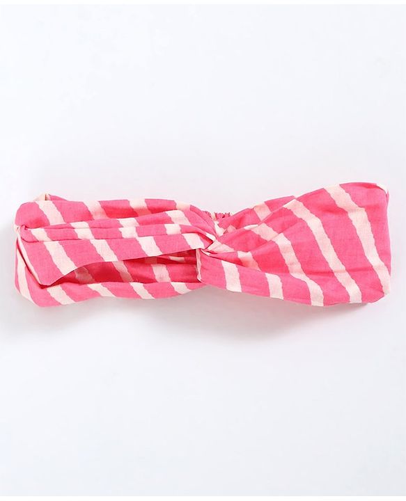 Pine Kids Singlet Stripe Ethnic Dress with Hairband - Pink