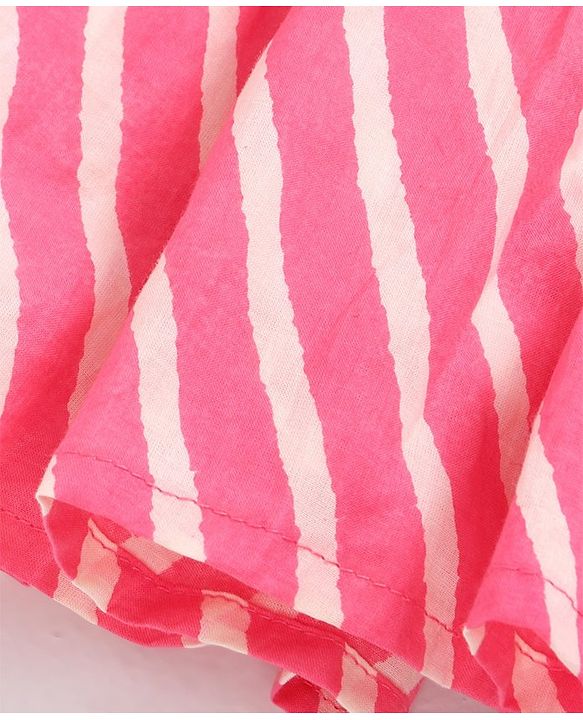 Pine Kids Singlet Stripe Ethnic Dress with Hairband - Pink