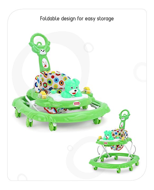 Babyhug Walker Bear Face - Green (Seat Print & Color May Vary)
