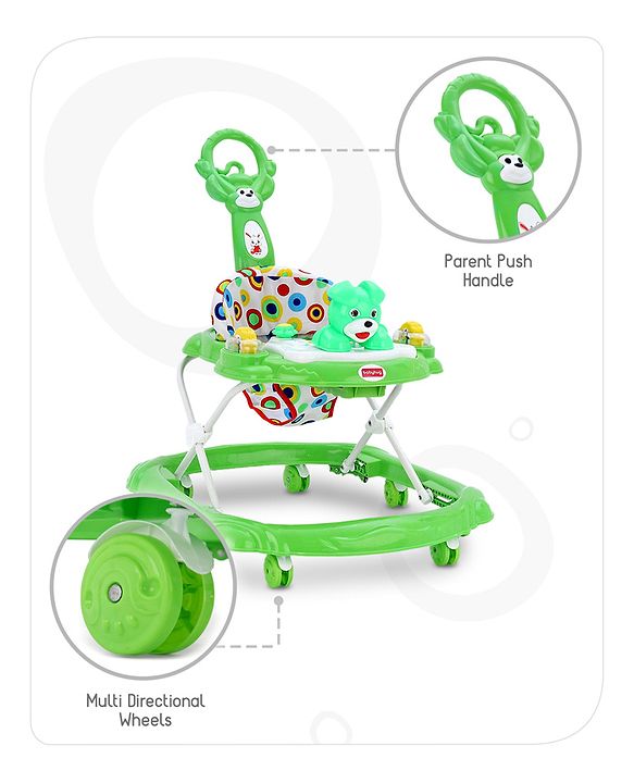 Babyhug Walker Bear Face - Green (Seat Print & Color May Vary)