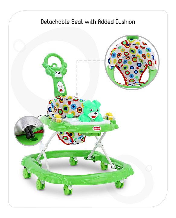 Babyhug Walker Bear Face - Green (Seat Print & Color May Vary)