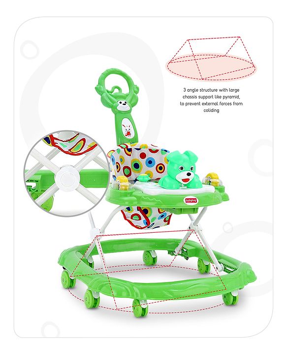 Babyhug Walker Bear Face - Green (Seat Print & Color May Vary)