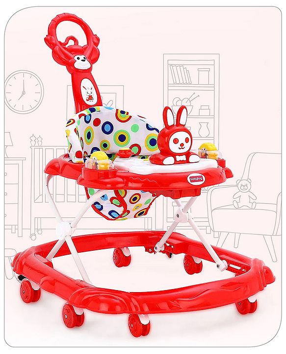 Babyhug Walker Bear Face - Red (Seat Print & Color May Vary)