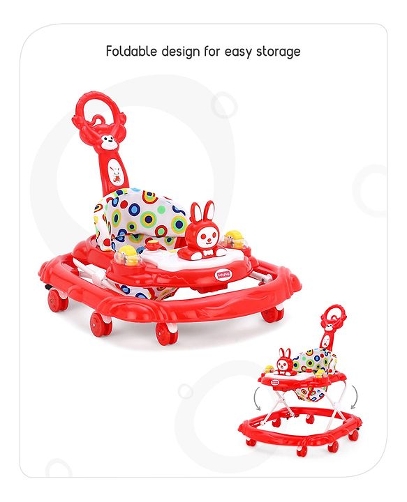 Babyhug Walker Bear Face - Red (Seat Print & Color May Vary)