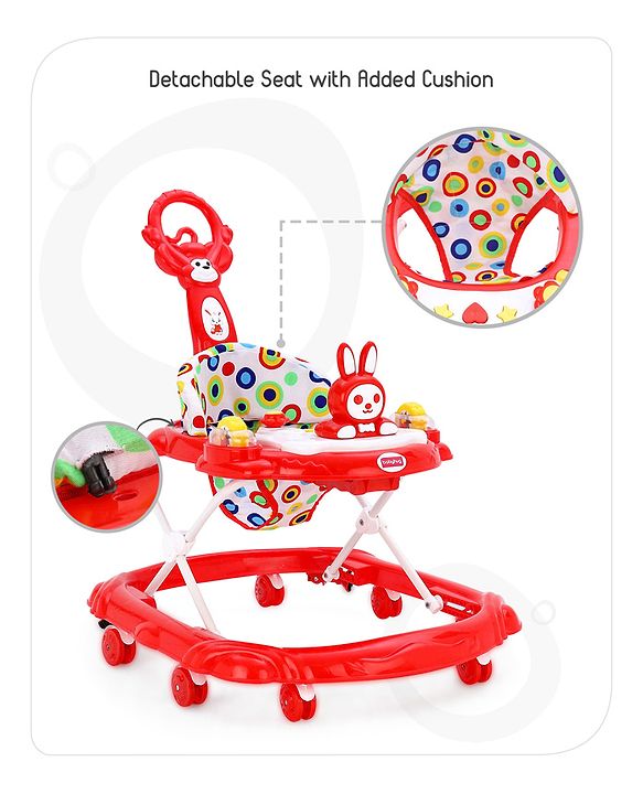 Babyhug Walker Bear Face - Red (Seat Print & Color May Vary)