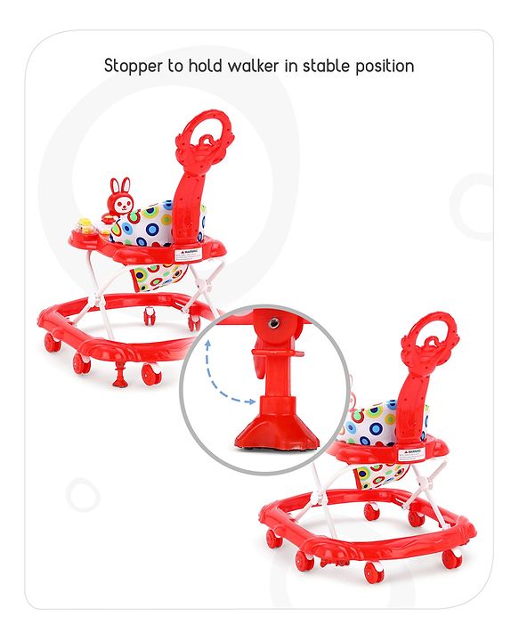 Babyhug Walker Bear Face - Red (Seat Print & Color May Vary)