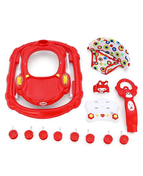 Babyhug Walker Bear Face - Red (Seat Print & Color May Vary)