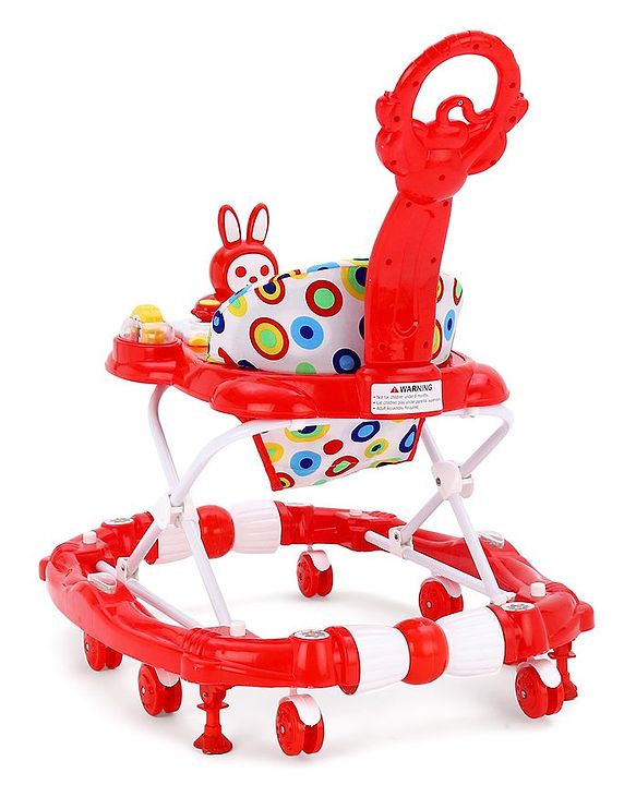 Babyhug Rabit Walker cum Rocker With Parental Push Handle - Red (Seat Print & Color May Vary)