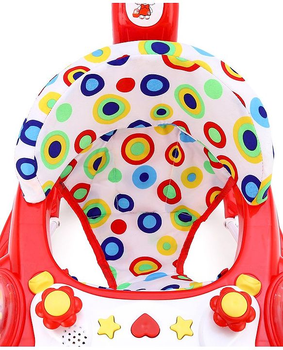 Babyhug Rabit Walker cum Rocker With Parental Push Handle - Red (Seat Print & Color May Vary)