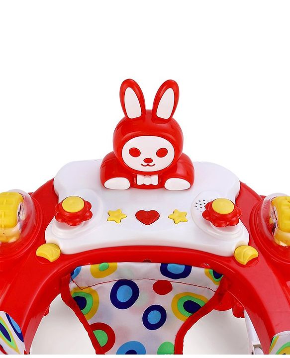 Babyhug Rabit Walker cum Rocker With Parental Push Handle - Red (Seat Print & Color May Vary)