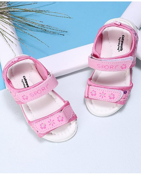 Cute Walk by Babyhug Sandals Floral Print - Pink Purple