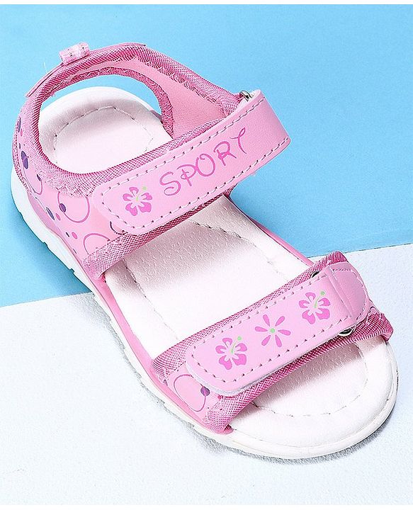 Cute Walk by Babyhug Sandals Floral Print - Pink Purple