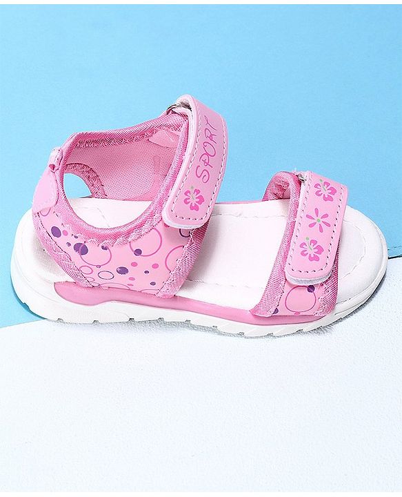 Cute Walk by Babyhug Sandals Floral Print - Pink Purple