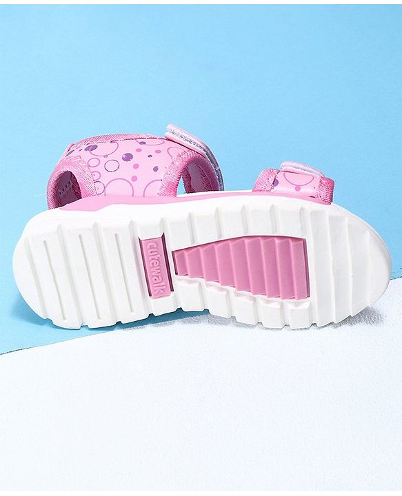 Cute Walk by Babyhug Sandals Floral Print - Pink Purple