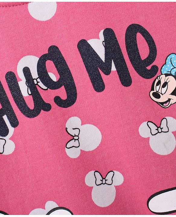Babyhug Full Sleeves Sweatshirt Minnie Mouse Print - Pink