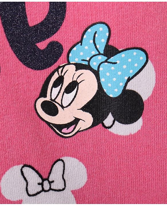 Babyhug Full Sleeves Sweatshirt Minnie Mouse Print - Pink