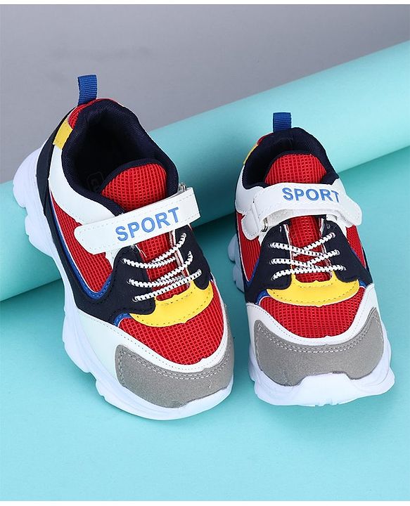Cute Walk by Babyhug Sports Shoes - Red Yellow