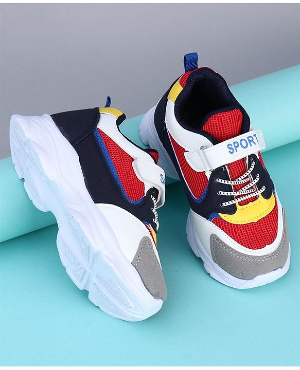 Cute Walk by Babyhug Sports Shoes - Red Yellow