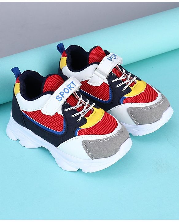 Cute Walk by Babyhug Sports Shoes - Red Yellow