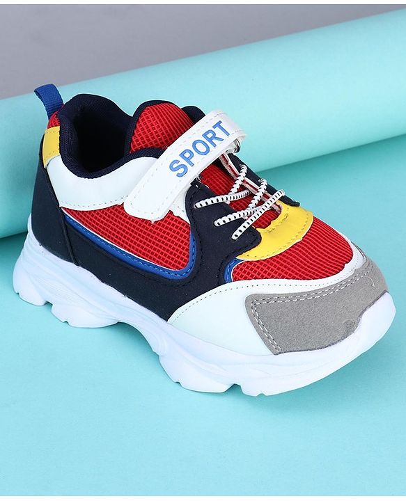 Cute Walk by Babyhug Sports Shoes - Red Yellow