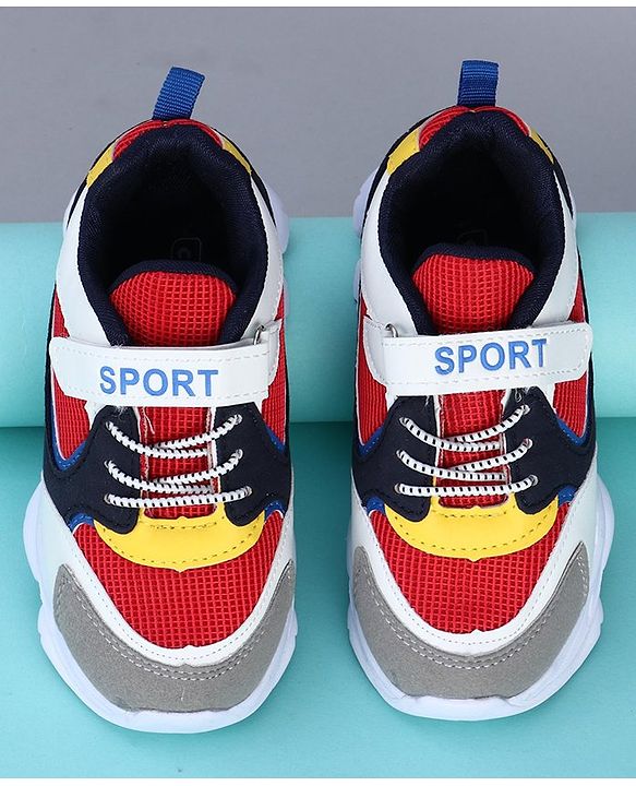 Cute Walk by Babyhug Sports Shoes - Red Yellow