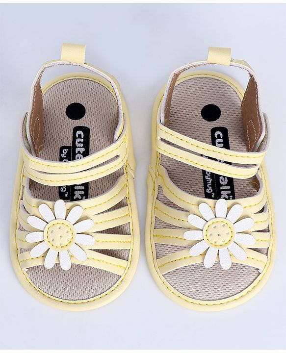 Cute Walk by Babyhug Booties YELLOW 13 (6-9M)Unisex
