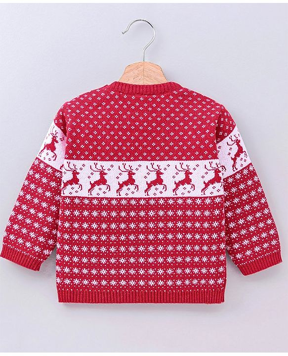 Babyhug 100% Organic Cotton Pullover Sweater - Red
